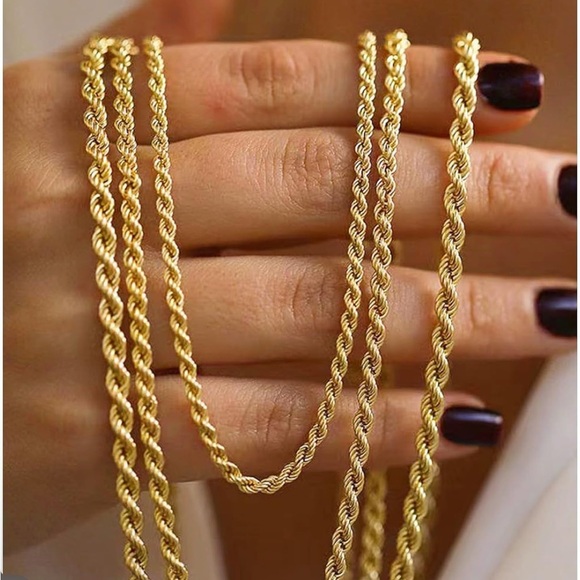 Necklace 14K Yellow Gold filled 4.2mm Twisted Rope Necklace 30" Brand New in Box - Picture 6 of 8